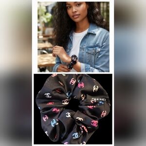 Elegant Multicolor Double C Hair Scrunchie